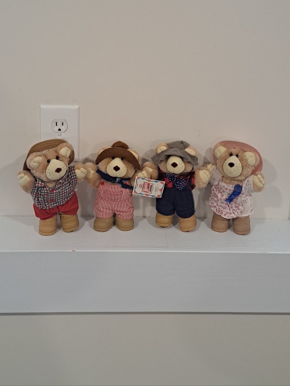 Vintage 1986 Set Of 4 Wendy's Furskins Teddy Bears Kidcore Nostalgic Retro.